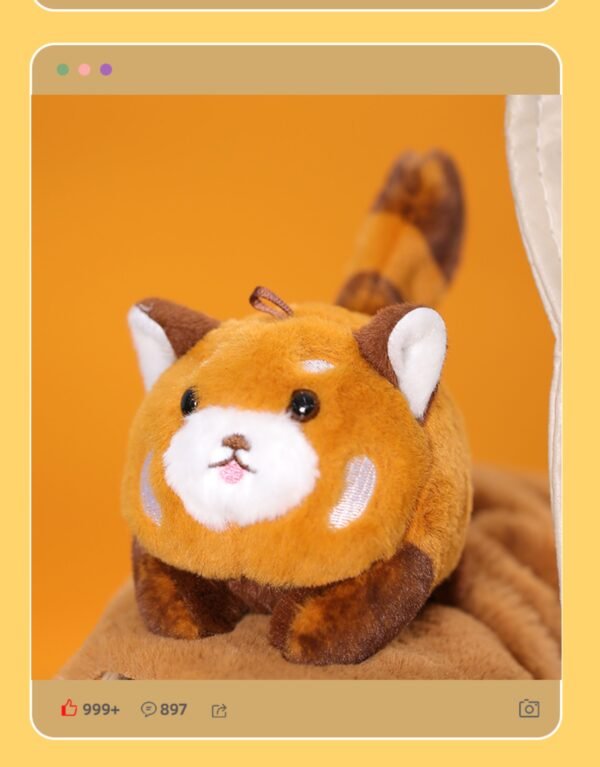 Tail-Shaking Toy National Treasure Lesser Panda Cable Plush Doll Pendant Cute Cat Cartoon Doll Drawstring Circle