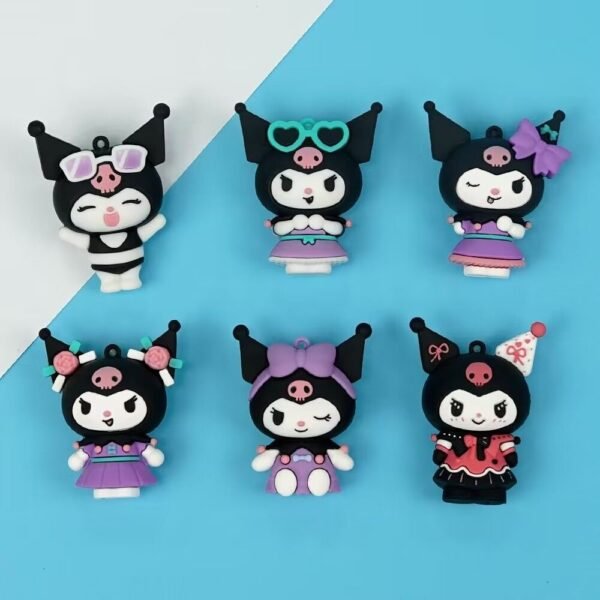 Cartoon Kuromi figurine keychain pendant accessory cute schoolbag pendant accessory car keychain figurine accessory