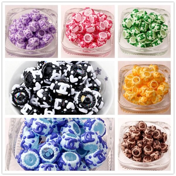 Heavy oil hand-painted crystal jewelry painting bead bracelet DIY accessory for mobile phone chain handmade string beads car hanger keychain