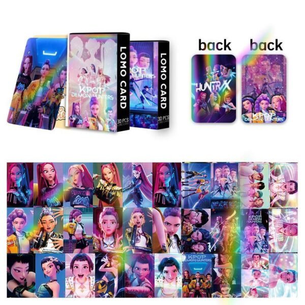 New 30 K-POP Hunter Girl Group Laser Cards - Small Cards of Hunter Girl Group Cartoon Anime 2D LOMO Cards