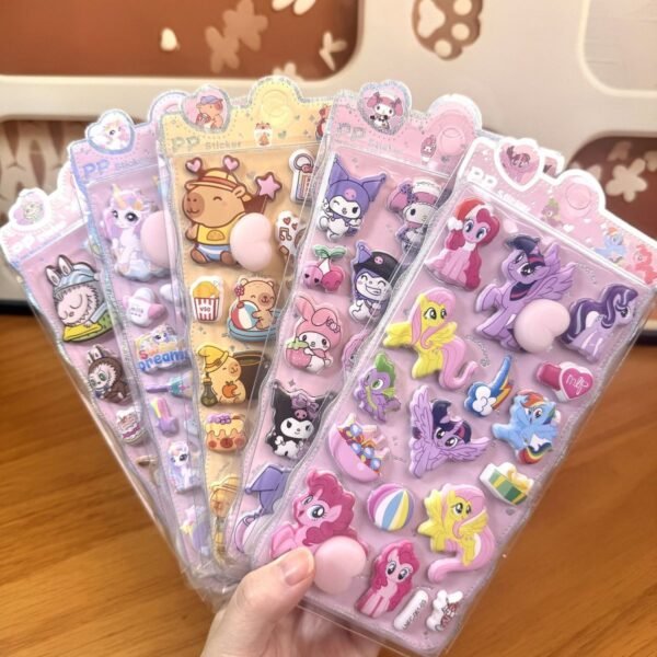 Three Little Monkeys sticker by Solidia - Peach-shaped sticker for kids, full of fun and laughter, creating cute bubbles for stress relief and decoration.